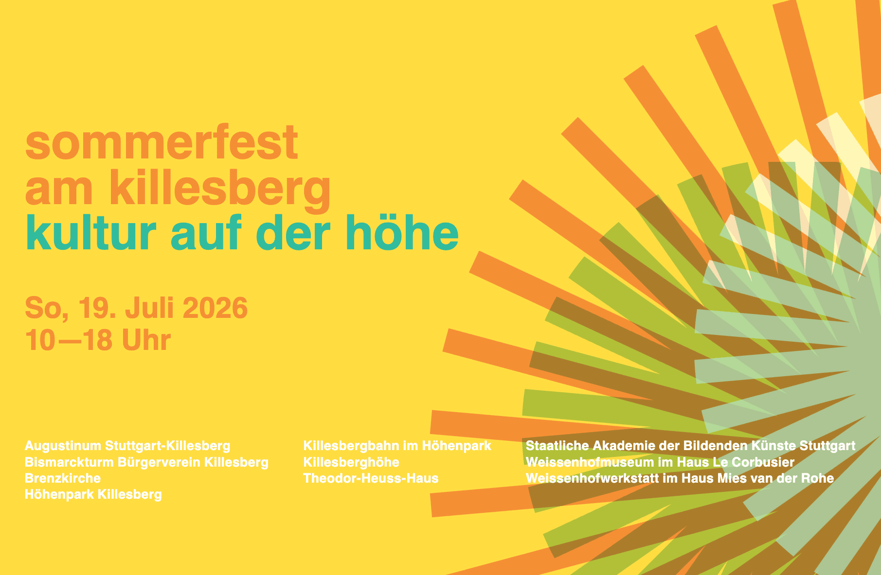 Foto des Programmflyers "sommerfest am killesberg kultur auf der höhe"
