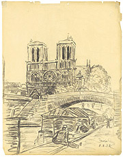 Skizze Notre-Dame in Paris